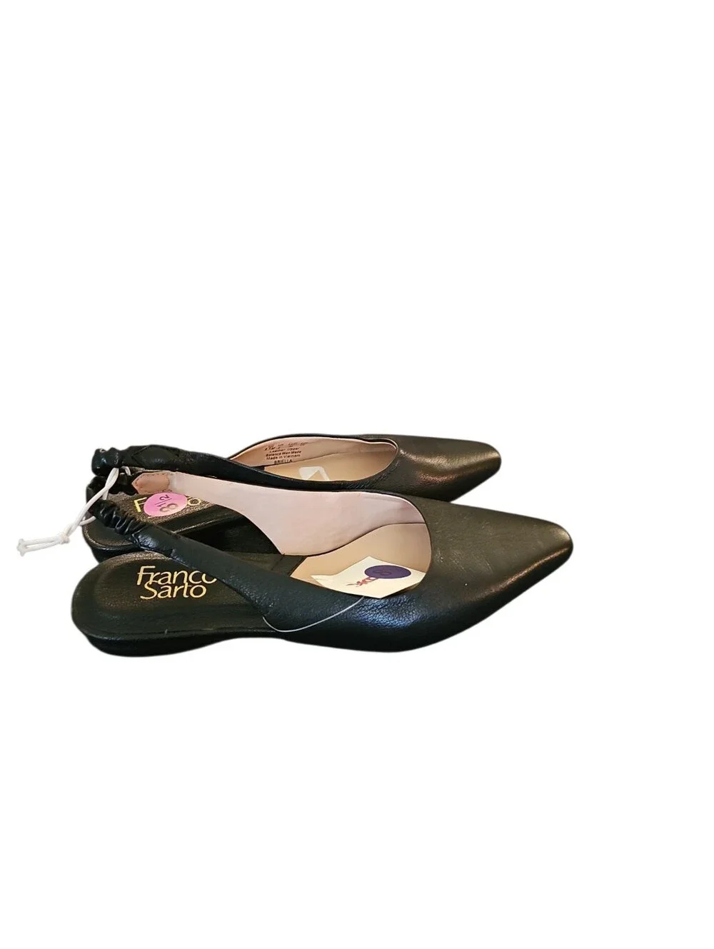 Franco Sarto Women's Briella Ballet Classic Black Slingback Pointed Toe Flat 8.5